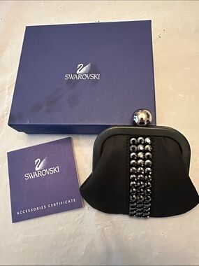 Swarovski Monroe Black Satin Coin Purse